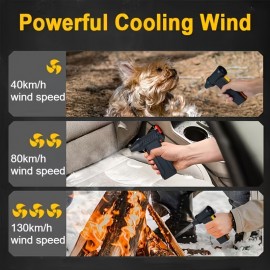 130000RPM Portable Turbo Jet Blower - 4-Speed Wireless Dust Blower | 200W USB-C Charging | Handheld Cooling Turbo Fan, Suitable for Dust, Snow, Camping, Personal Cooling