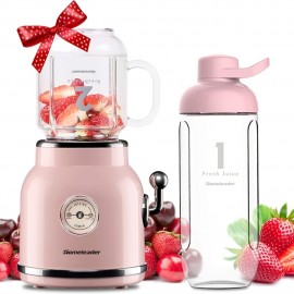 Homeleader Smoothie Blender Maker, Personal Blender For Shakes And Smoothies With 20.3 Oz Tritan BPA-Free Travel Cup And Lid, Green, Juicer Machine