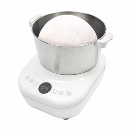 1.32gal Electric Dough Mixer Machine White Modern Design 200W Flour Kneading Appliance For Pizza, Bread, And Pastry Commercial And Home Use US Standard Plug, Digital Touch Control, 304 Stainless Steel & Silicone Construction