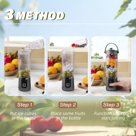 [USB Rechargeable Juicer] Senbowe USB Rechargeable Portable Juicer, Compact Blender, 500ml, Equipped with 10 Blades, Graduated Cup, Food Grade Abs, Easy to Clean Detachable Design, Dual Mode Of Smoothie And Fresh Juice, Convenient to Replenish Nutrients Anytime, Anywhere