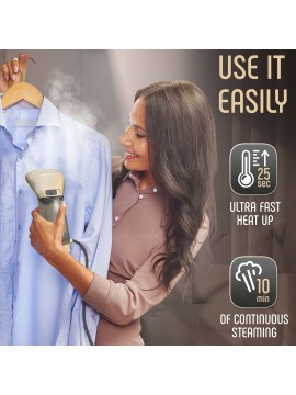 Travel Size Compact Travel Garment Steamer for Clothes to Go and Home Safe for Any Fabrics - Portable Handheld Steamer Powerful Steam Generator Iron for Clothes Best for Travel, 110V