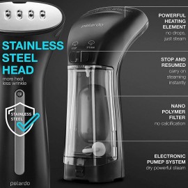 Travel Size Compact Travel Garment Steamer for Clothes to Go and Home Safe for Any Fabrics - Portable Handheld Steamer Powerful Steam Generator Iron for Clothes Best for Travel, 110V