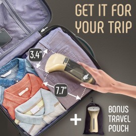 Travel Size Compact Travel Garment Steamer for Clothes to Go and Home Safe for Any Fabrics - Portable Handheld Steamer Powerful Steam Generator Iron for Clothes Best for Travel, 110V