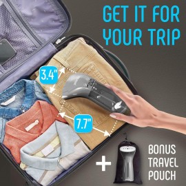 Travel Size Compact Travel Garment Steamer for Clothes to Go and Home Safe for Any Fabrics - Portable Handheld Steamer Powerful Steam Generator Iron for Clothes Best for Travel, 110V