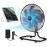 Rechargeable Floor Fan with 20W Solar Panel & 8000mAh Battery - Heavy-Duty All-Metal Body, Quiet Brushless Motor, Oscillating (90° Auto/60° Manual), Portable Cooling Fan for Outdoor Camping, Picnics, Parties
