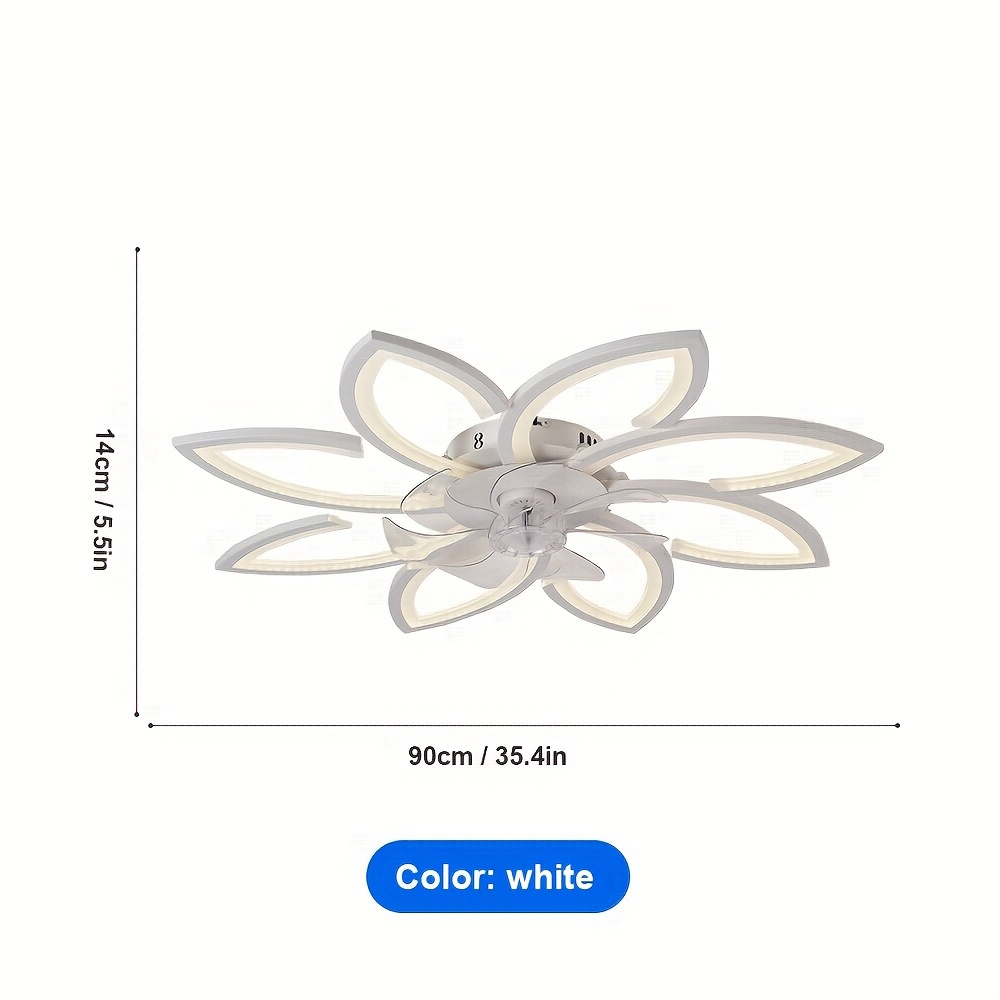 1pc Modern LED Semi-Recessed Ceiling Fan Light - Adjustable Brightness, 3 Color Options, 6 Speeds, Silent Motor, Remote Control, Decorative Lighting for Hotel, Living Room and Bedroom