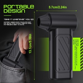 New Upgrade - Portable Turbine Hair Dryer - 3-speed Mini Fan | Rechargeable Portable Fan | Handheld Cooling Blower Fan, Suitable for Travel, Snowy Areas, Camping, Personal Cooling, Keyboard, Car, Ultimate Gift for Men