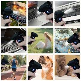 Multifunctional Portable Cooling Fan, High-Speed Turbojet Fan - 4-Speed Adjustable, Includes multiple accessories, digital battery indicator, USB-C Rechargeable - Suitable for Personal Cooling, Car Snow Removal, Dust Blowing, and Vehicle Cleaning., Fan with Cooling Effect, Rechargeable Handheld Fan, Waist Cooling Fan, Compact Design, Efficient Airflow, Durable Construction, Outdoor Enthusiasts, Office Workers