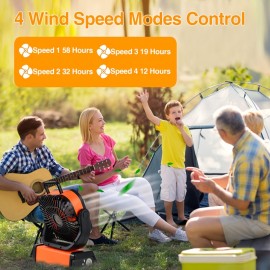 [Battery-Powered LED Cooler Fan] Cold Sky Battery-Powered with LED Light, Large Capacity Battery, 4-Speed Desktop Camping Cooler Dual Motor Portable Outdoor Wind Machine for Power Outages & Construction Sites, Construction Site Ventilation, Emergency Cooling Solution, Dual Motor Portable Fan, Desktop Air Circulator, Camping Gear Aesthetic, Industrial Utility Look, Quality Dual Motors, Sturdy Construction, Construction Workers, Emergency Prepared