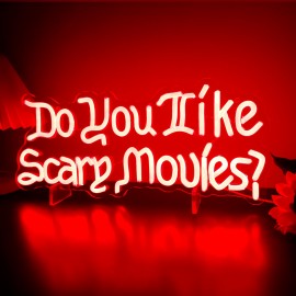 [Horror Movie Room Neon Sign] Horror Movie Neon LED Sign | Gothic Font, Halloween Decoration, Spooky Decor, Durable Party Decor, Movie Night Decor, Horror Fans, Halloween Lovers