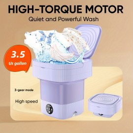 Mini Washing Machine, Folding Washing Machine, Easy To Carry And Use, Underwear And Socks Are More Healthy To Wash Separately, Good Household Appliances, Do Not Take Up Space For Business Trips, 3 Colors Are Available, 3.5 Gallon Washing Machine