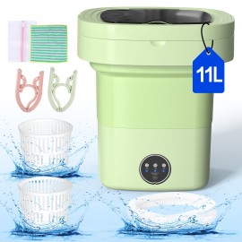 11L Super Large Foldable Mini Washing Machine with 3 Deep Cleaning Modes - Perfect Lazy Essential, Winter Hand-Saver for Delicates Like Youngsters Clothes, Underwear, And Socks, Ideal for Compact Living Spaces Wash More Than 10 Underwear At The Same Time