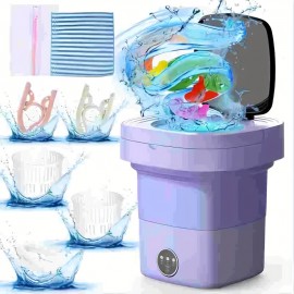 11L Super Large Foldable Mini Washing Machine with 3 Deep Cleaning Modes - Perfect Lazy Essential, Winter Hand-Saver for Delicates Like Youngsters Clothes, Underwear, And Socks, Ideal for Compact Living Spaces Wash More Than 10 Underwear At The Same Time